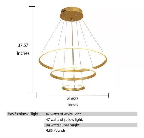 Lúmina Gold – Lámpara Colgante LED Moderna